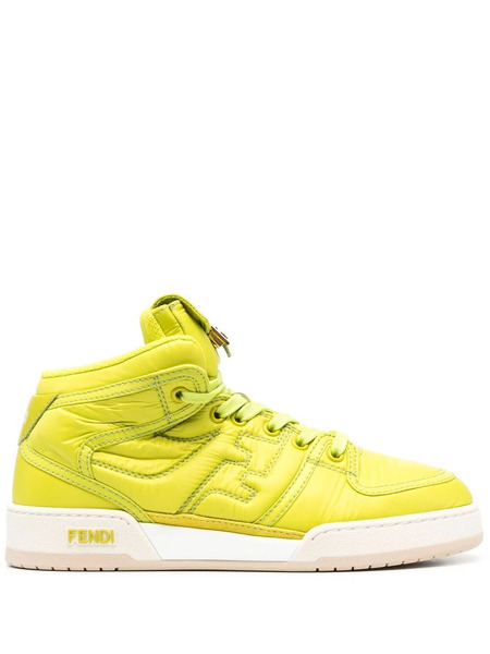  Fendi Baskets Montantes à Logo Brodé - Vert 