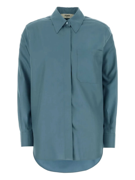  Fendi Chemise à Poches Poitrine - Bleu 