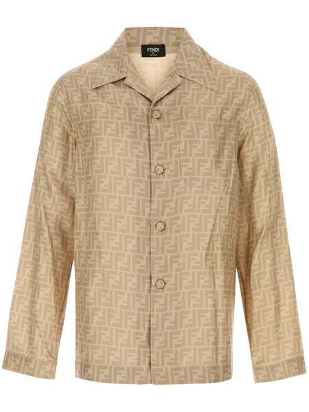  Fendi Chemise En Soie à Motif Ff - Tons Neutres 