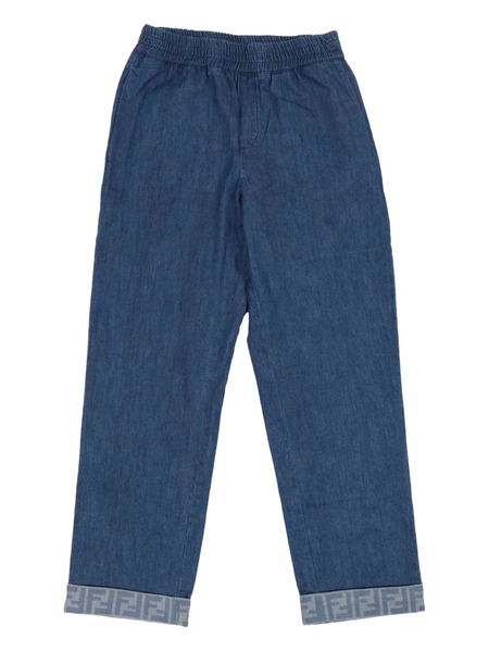  Fendi Kids Jean à Taille élastiquée - Bleu 