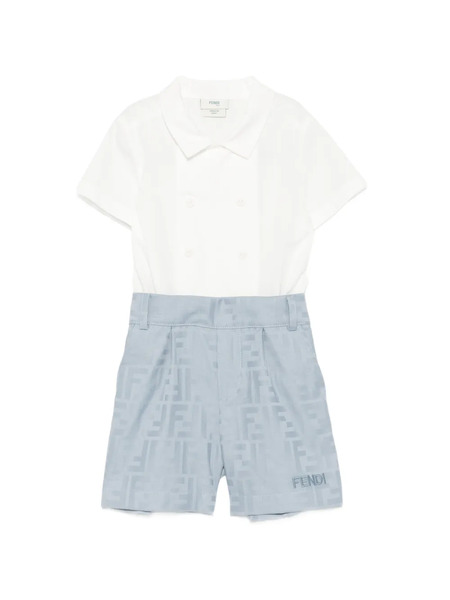  Fendi Kids Logo-pattern Romper - Blanc 