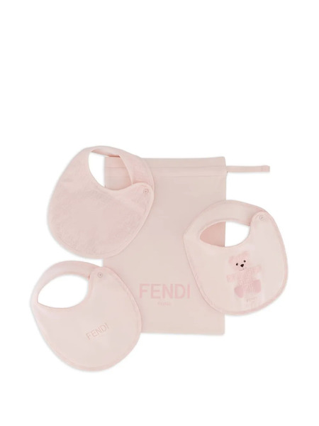  Fendi Kids Lot De Trois Bavoirs à Motif Ff - Rose 