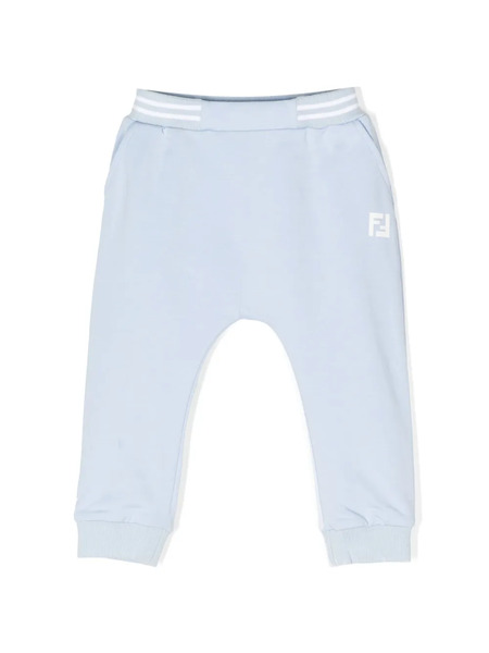  Fendi Kids Pantalon De Jogging En Coton à Logo Imprimé - Bleu 