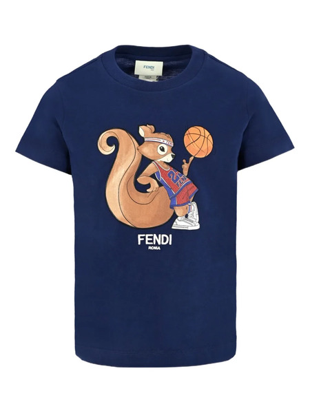  Fendi Kids T-shirt à Imprimé Graphique - Bleu 