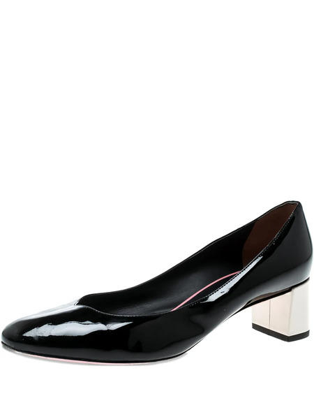  Fendi Pre-owned Escarpins Eloise En Cuir Verni à Talon épais 50 Mm - Noir 