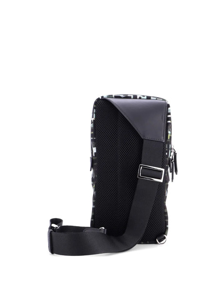  Fendi Pre-owned Petite Sacoche à Bandoulière En Nylon Zucca à Motif Camouflage Et Poche Avant - Noir 