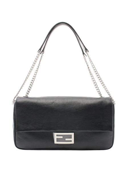  Fendi Pre-owned Sac Porté épaule Baguette En Cuir à Bride En Chaîne (2000-2010) - Noir 