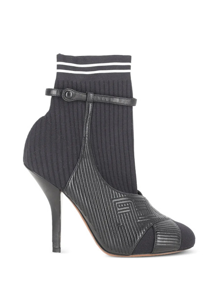  Fendi Pre-owned Striped Sock Ankle Boots - Noir 