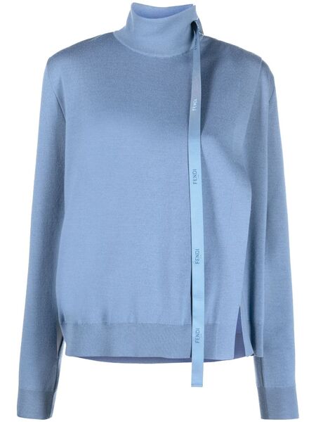  Fendi Pull En Laine à Logo - Bleu 