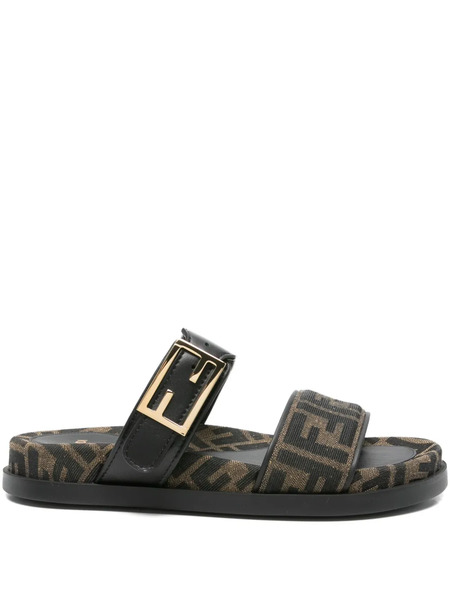  Fendi Sandales Feel à Boucle Ff - Marron 