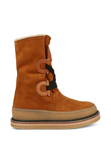  Ferragamo Bottines Loop Kid En Daim - Marron 