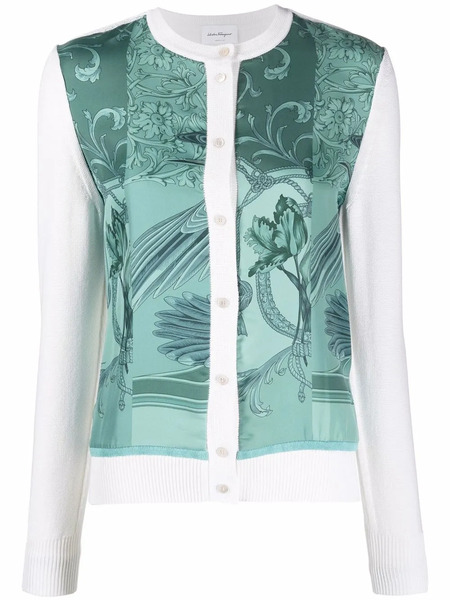  Ferragamo Cardigan à Fleurs - Blanc 