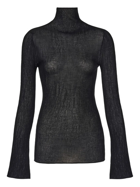  Ferragamo Pull à Col Montant - Noir 