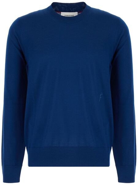  Ferragamo Pull à Logo Brodé - Bleu 
