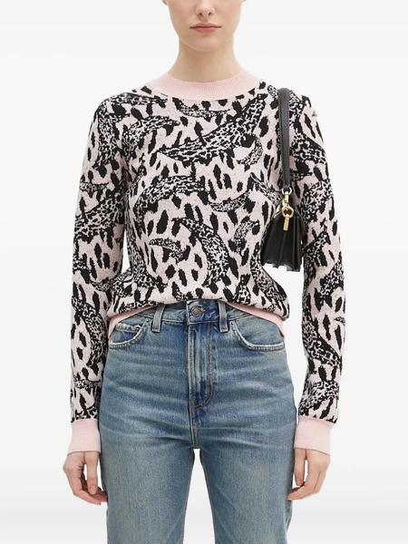  Fiorucci Pull à Motif Léopard - Rose 
