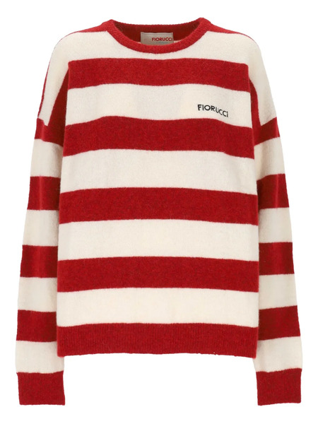  Fiorucci Pull Rayé à Col Rond - Blanc 