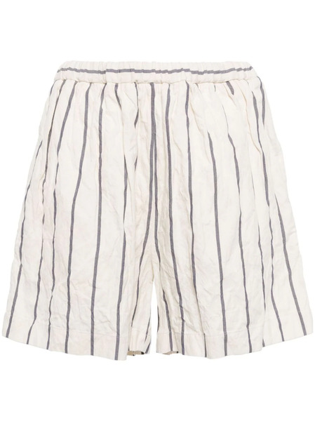  Forme D'expression Short Rayé à Effet Froissé - Blanc 