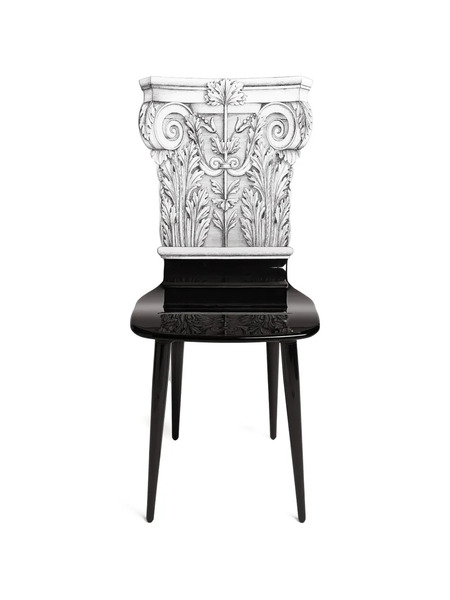  Fornasetti Chaise Capitello Corinzio - Noir 