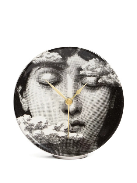 Fornasetti Horloge De Table à Imprimé Figuratif - Noir 