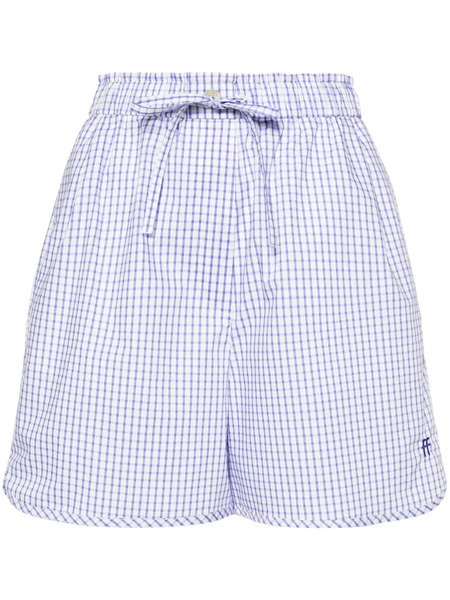  Forte Forte Short En Coton à Carreaux Vichy - Blanc 