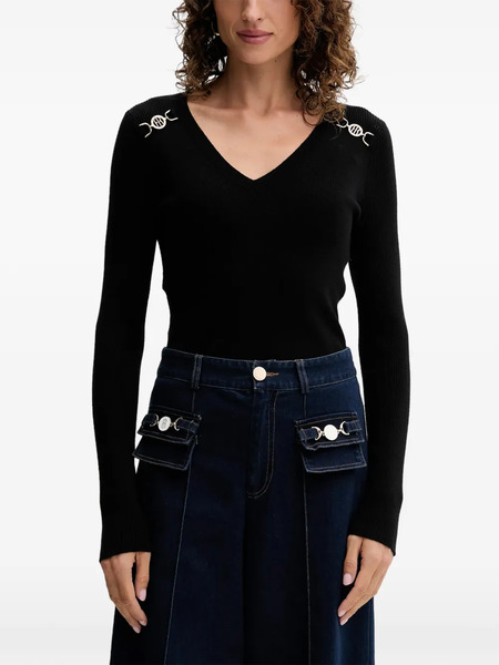 Fracomina Pull à Col V - Noir 
