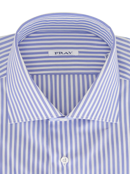  Fray Striped-pattern Shirt - Bleu 