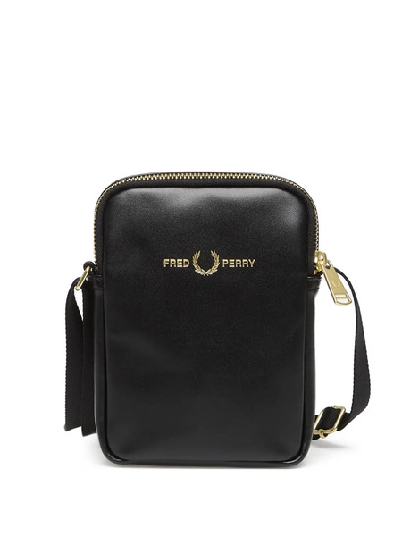  Fred Perry Laurel Wreath Leather Side Bag - Noir 