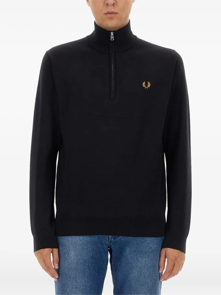  Fred Perry Pull à Col Zippé - Bleu 