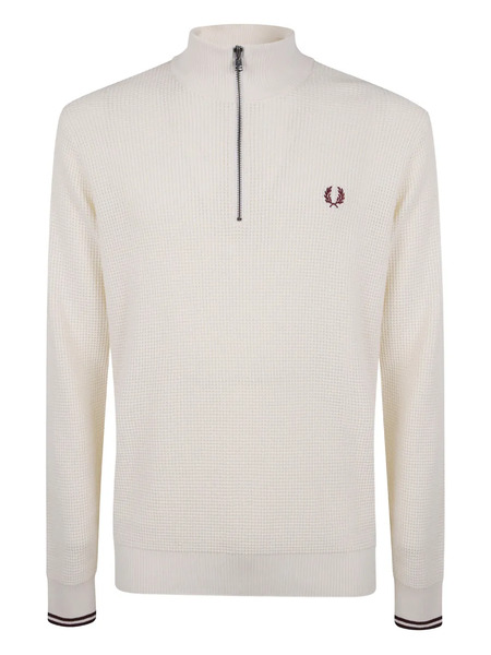  Fred Perry Pull à Col Zippé - Tons Neutres 