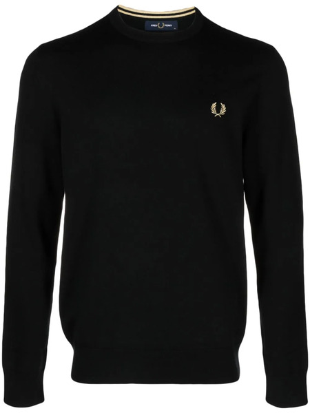  Fred Perry Pull à Logo Brodé - Noir 