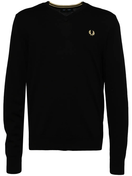  Fred Perry Pull à Logo Brodé - Noir 