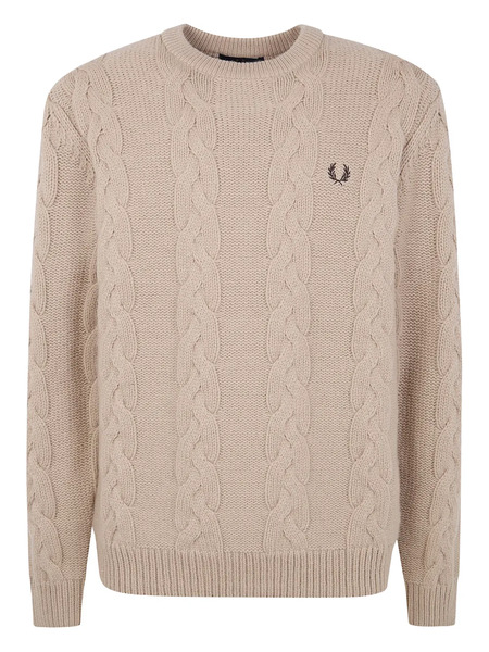  Fred Perry Pull En Maille Torsadée - Tons Neutres 