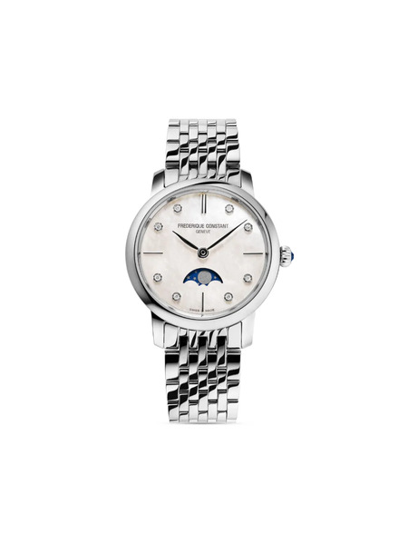  Frederique Constant Montre Classics Slimline Ladies Moonphase 30 Mm - Blanc 