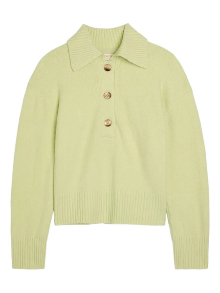  Free People Pull à Col Polo - Vert 