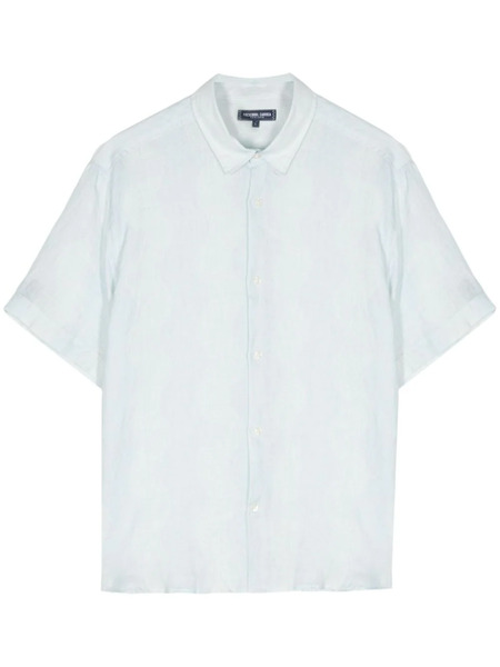  Frescobol Carioca Chemise En Lin Castro Stripe Cabana - Bleu 