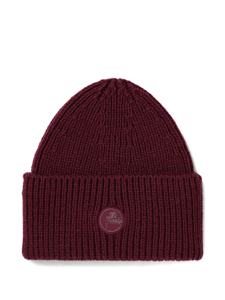  Fusalp Bonnet Côtelé à Patch Logo - Rouge 