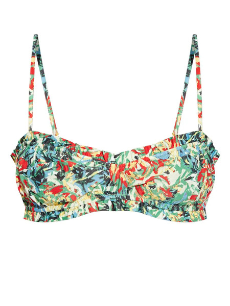  Ganni Haut Bandeau à Volants - Bleu 