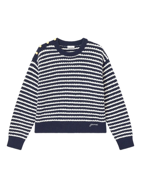  Ganni Pull à Rayures - Bleu 