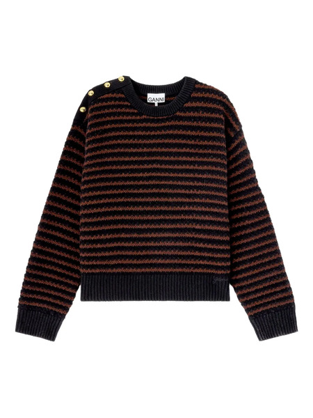  Ganni Pull à Rayures - Noir 