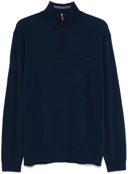  Gant Pull En Maille Fine - Bleu 