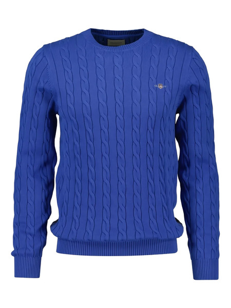  Gant Pull En Maille Torsadée - Bleu 