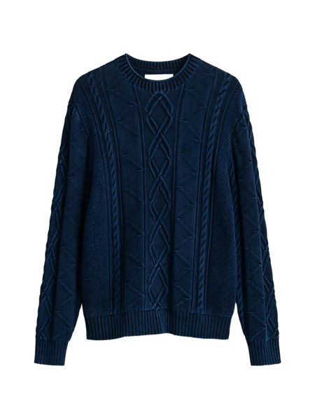  Gant Pull En Maille Torsadée - Bleu 