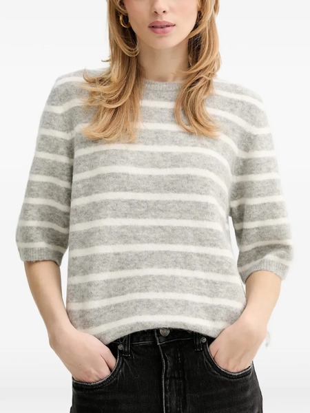  Gestuz Pull Alphagz à Rayures - Gris 