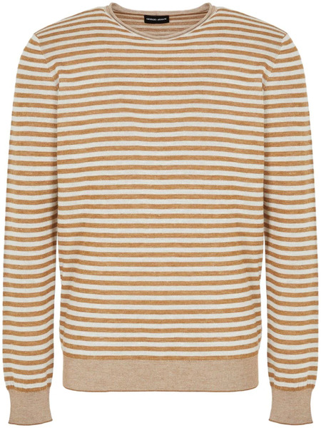  Giorgio Armani Pull à Rayures - Marron 
