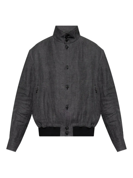  Giorgio Armani Veste Boutonnée à Col Montant - Gris 