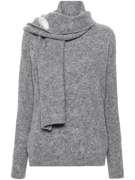  Giuseppe Di Morabito Pull à Détail De Broche - Gris 