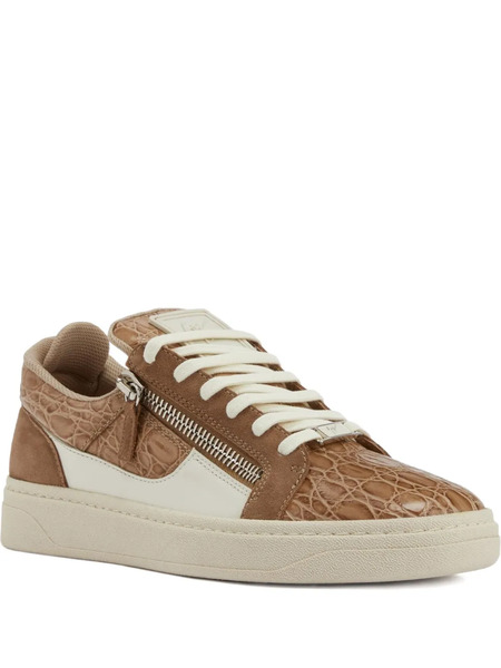  Giuseppe Zanotti Baskets à Effet Peau De Crocodile - Marron 
