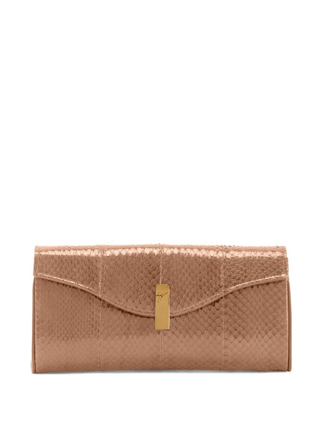  Giuseppe Zanotti Pochette Flutie à Effet Peau De Serpent - Tons Neutres 