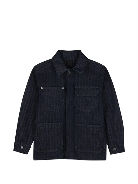  Givenchy Kids Herringbone Denim Overshirt - Bleu 