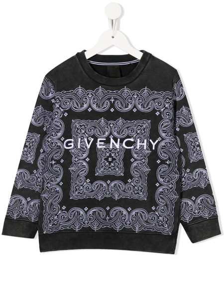  Givenchy Kids Pull à Imprimé Bandana - Noir 